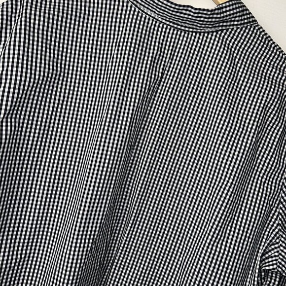 Liz Claiborne Lizsport Black Check Print Snap Button Rolled Sleeved Shirt Sz XL - Picture 6 of 8